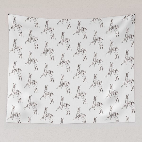Item preview, Boxing Hares illustration designed and sold by ChloeBirnie.