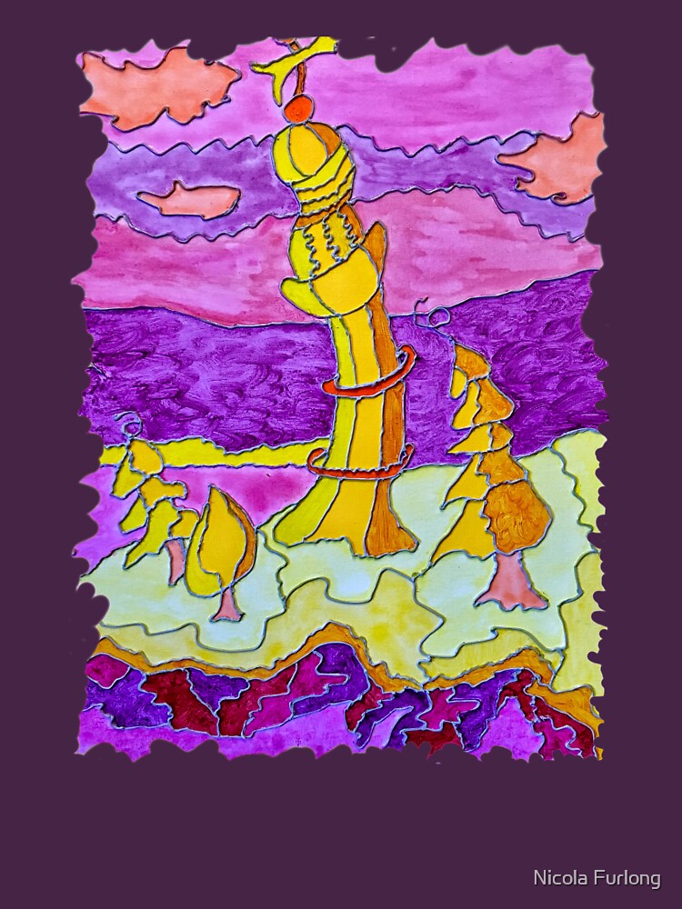 OCEAN ART COLORFUL LIGHTHOUSE LANDSCAPE by nicolafurlong
