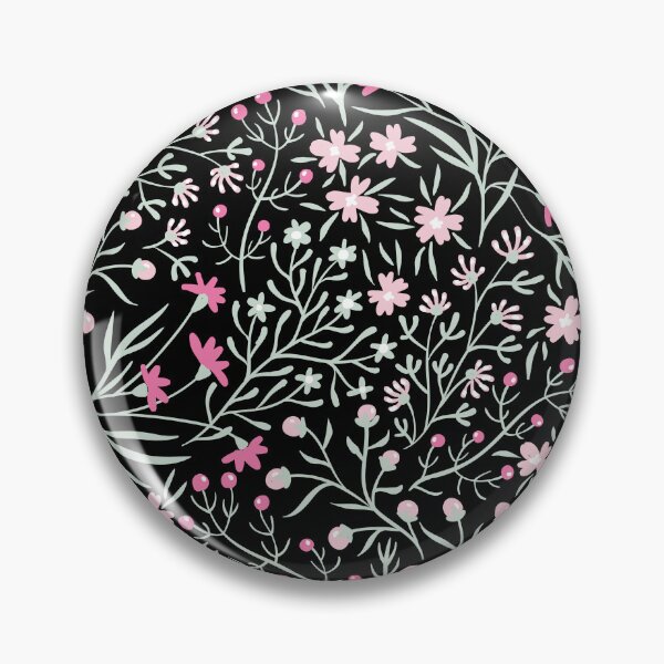 Item preview, Botanical Pink And Black Swirly Floral Pattern designed and sold by RihabPrint.