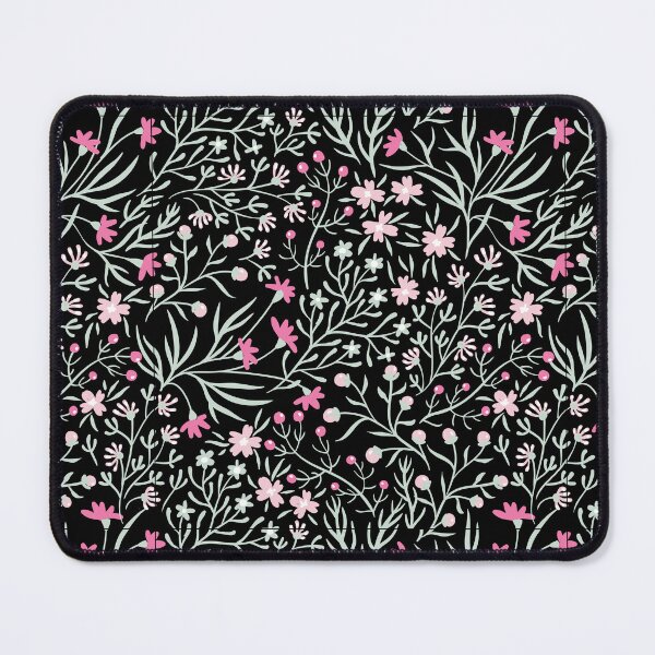 Item preview, Botanical Pink And Black Swirly Floral Pattern designed and sold by RihabPrint.