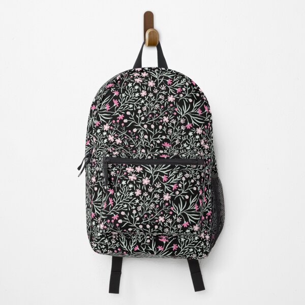 Item preview, Botanical Pink And Black Swirly Floral Pattern designed and sold by RihabPrint.