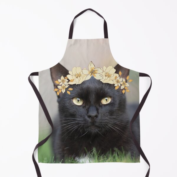 Item preview, Black Cat Crown of Flowers designed and sold by debjaynedesign.