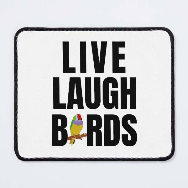 Item preview, Live Laugh Birds - Black White Retro Typography | Funny Birds Meme designed and sold by Delandor.