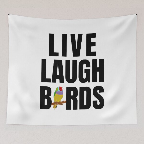 Item preview, Live Laugh Birds - Black White Retro Typography | Funny Birds Meme designed and sold by Delandor.