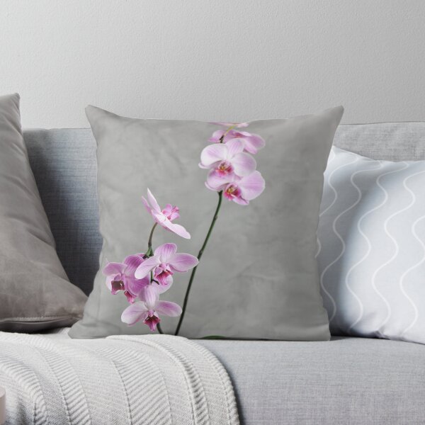 Pink orchid Throw Pillow