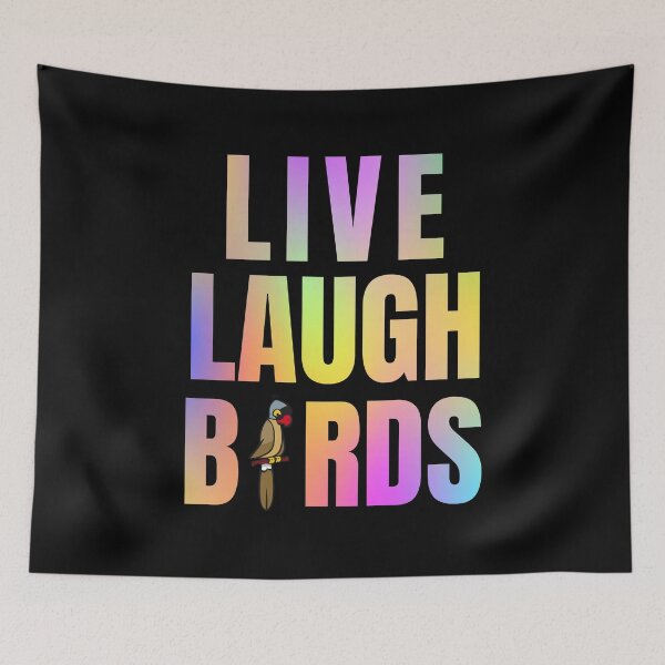 Item preview, Live Laugh Birds - Colorful Retro Typography | Funny Birds Quote designed and sold by Delandor.