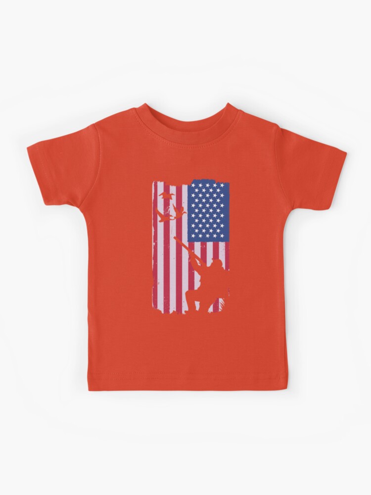 Cool Distressed Duck Hunting American Flag Kids T-Shirt for Sale