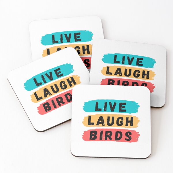 Item preview, Live Laugh Birds - Colorful Retro Typography | Funny Birds Quotes designed and sold by Delandor.