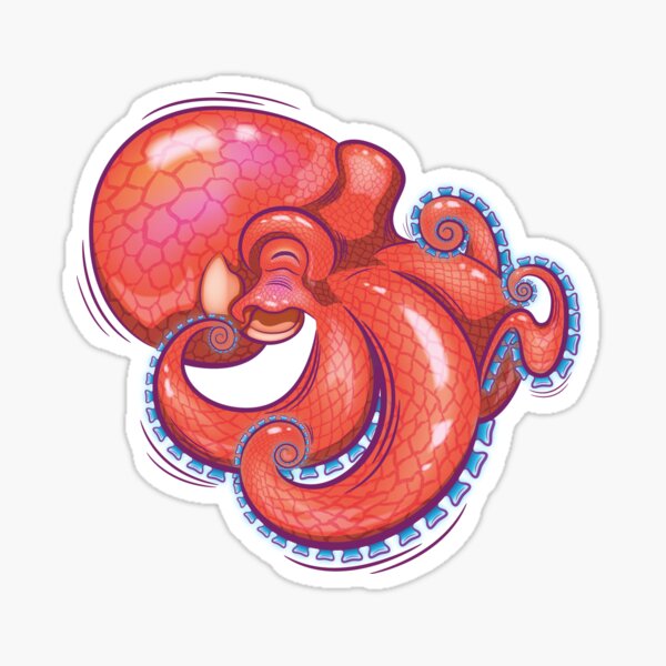 Coconut Octopus Sticker