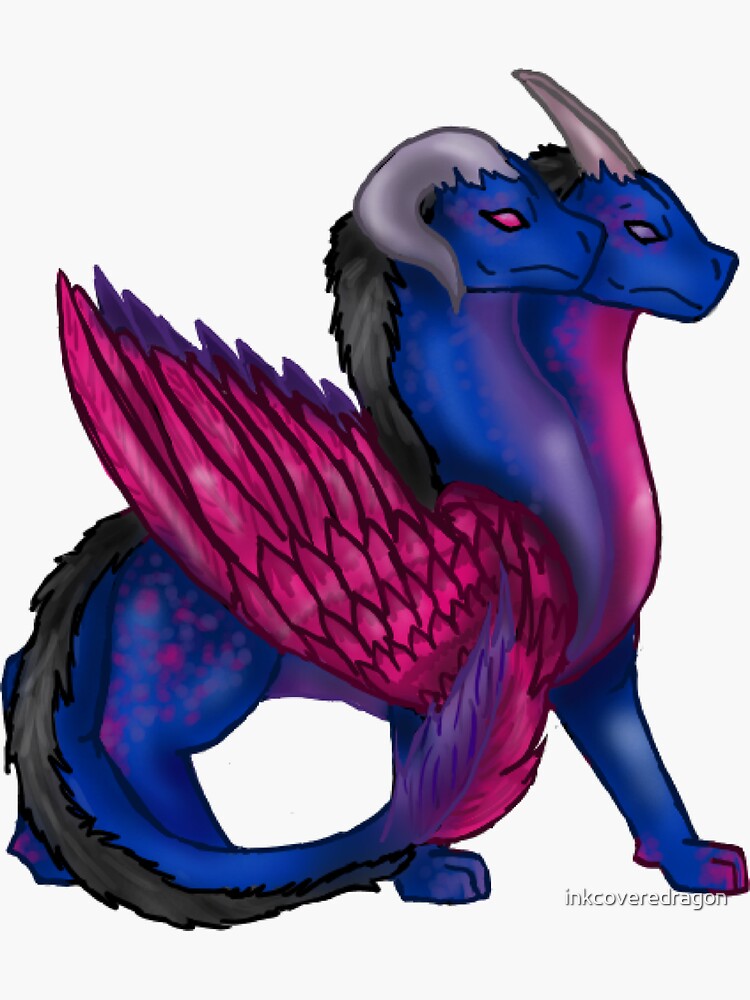 Bisexual Pride Dragon Sticker By Inkcoveredragon Redbubble