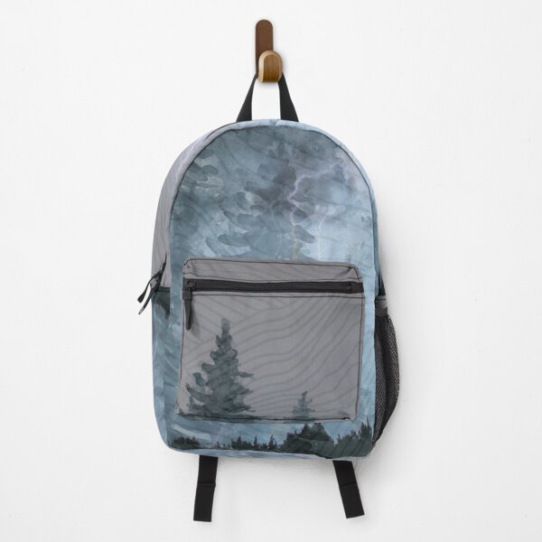 Item preview, optical illusion watercolor forest and lightning pattern designed and sold by Beeroclock.