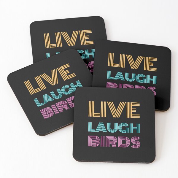 Item preview, Live Laugh Birds - Colorful Retro Typography | Funny Birds Meme designed and sold by Delandor.