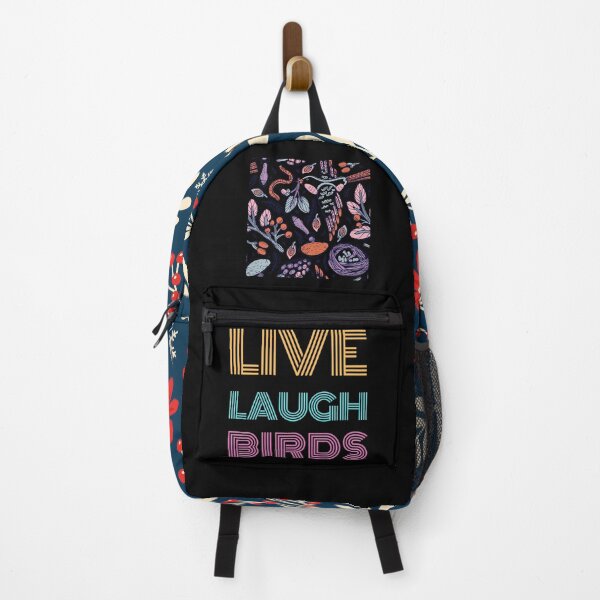 Item preview, Live Laugh Birds - Colorful Retro Typography | Funny Birds Meme designed and sold by Delandor.