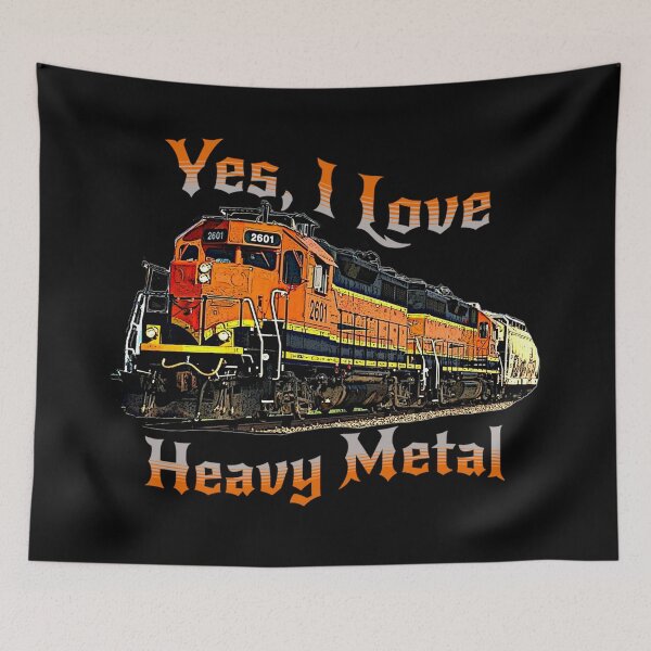 Item preview, Yes, I Love Heavy Metal, Diesel Locomotive Train Railroad Engine Funny Music designed and sold by TheTrainRoom.