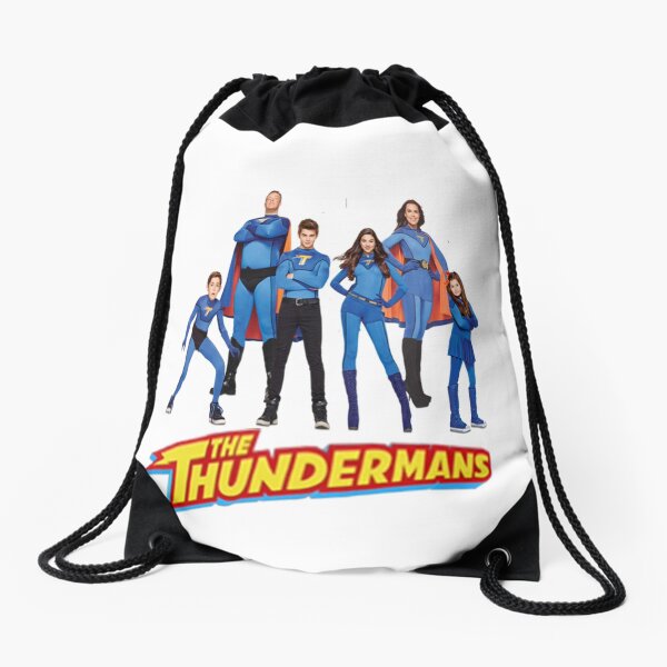 Kids Drawstring Bags Redbubble - nickelodeon the thundermans are on roblox rain and chill happy