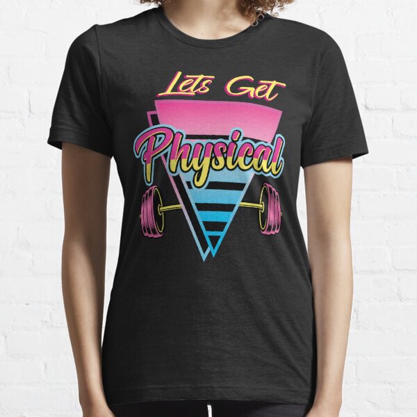  Lets Get Physical 80s Vintage Fitness Gym Aerobics Workout T- Shirt : Clothing, Shoes & Jewelry