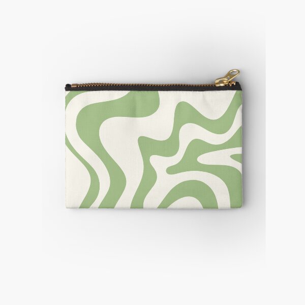 Item preview, Retro Liquid Swirl Abstract Pattern Light Sage Green and Cream designed and sold by kierkegaard.