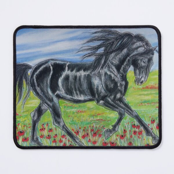 Item preview, Black andalusian stallion galloping  designed and sold by horseaddicted.