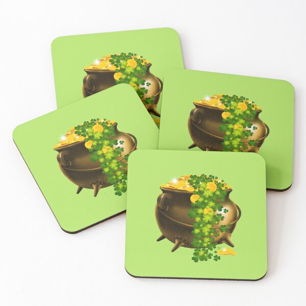 Item preview, Lucky Pot of Gold (on Green) designed and sold by PawsitiveMum.