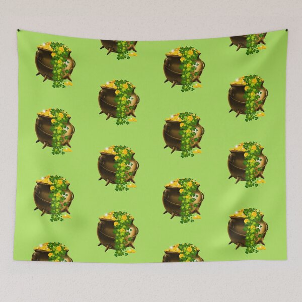 Item preview, Lucky Pot of Gold (on Green) designed and sold by PawsitiveMum.