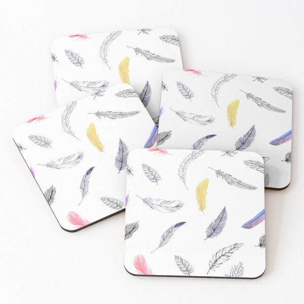 Item preview, Simple Mixed Feather in Color and B&W Pattern designed and sold by lordyswiss.
