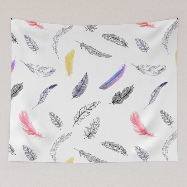 Item preview, Simple Mixed Feather in Color and B&W Pattern designed and sold by lordyswiss.