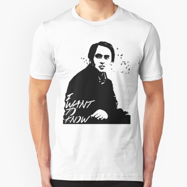 Carl Sagan - I want to know Slim Fit T-Shirt