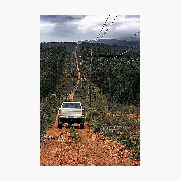 Driving The Powerlines Track Photographic Print