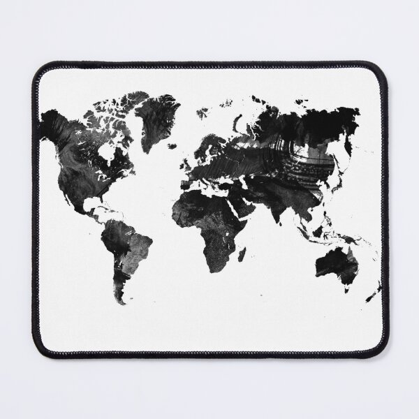 Item preview, Black watercolor world map designed and sold by adiosmillet.