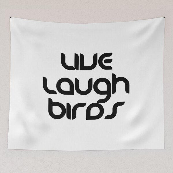 Item preview, Live Laugh Birds - Black White Retro Typography | Funny Birds Quote designed and sold by Delandor.