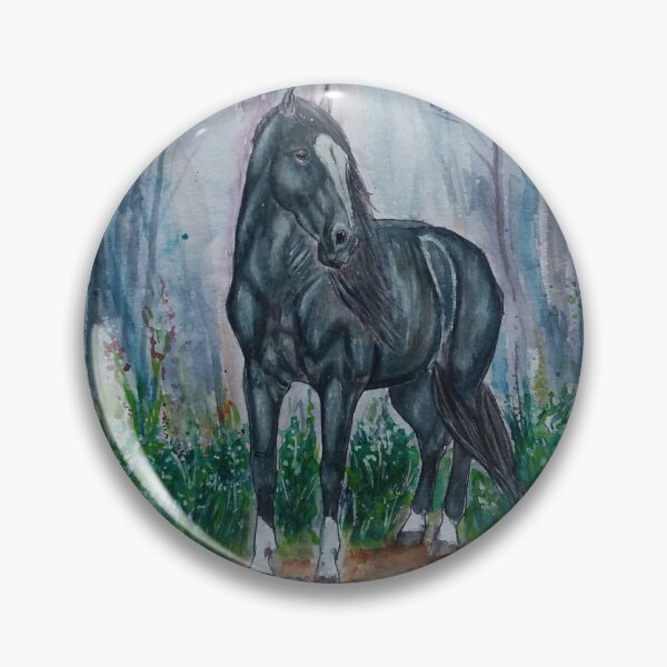 Item preview, Black horse in the forest designed and sold by horseaddicted.