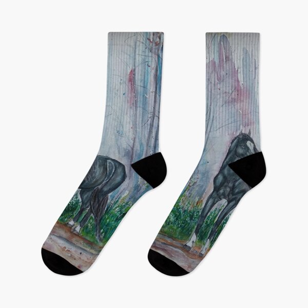 Item preview, Black horse in the forest designed and sold by horseaddicted.