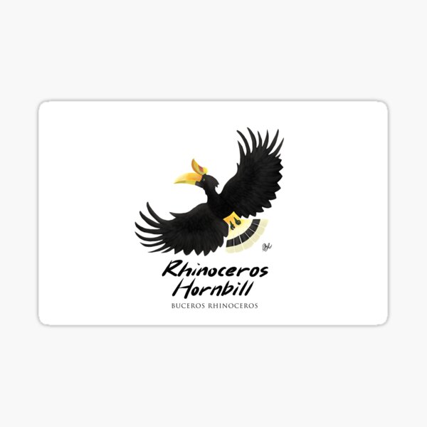Animals of Malaysia - Rhinoceros Hornbill Sticker