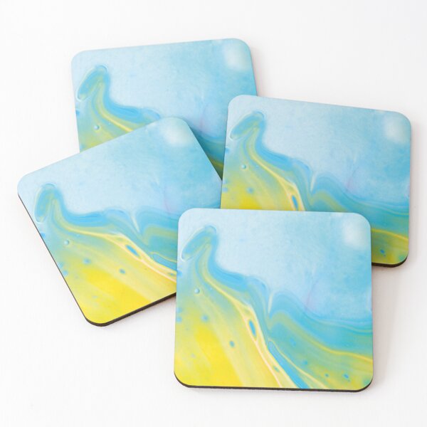 Item preview, Aesthetic art pattern. Blue and yellow painting. Liquid art designed and sold by AimiAesthetic.
