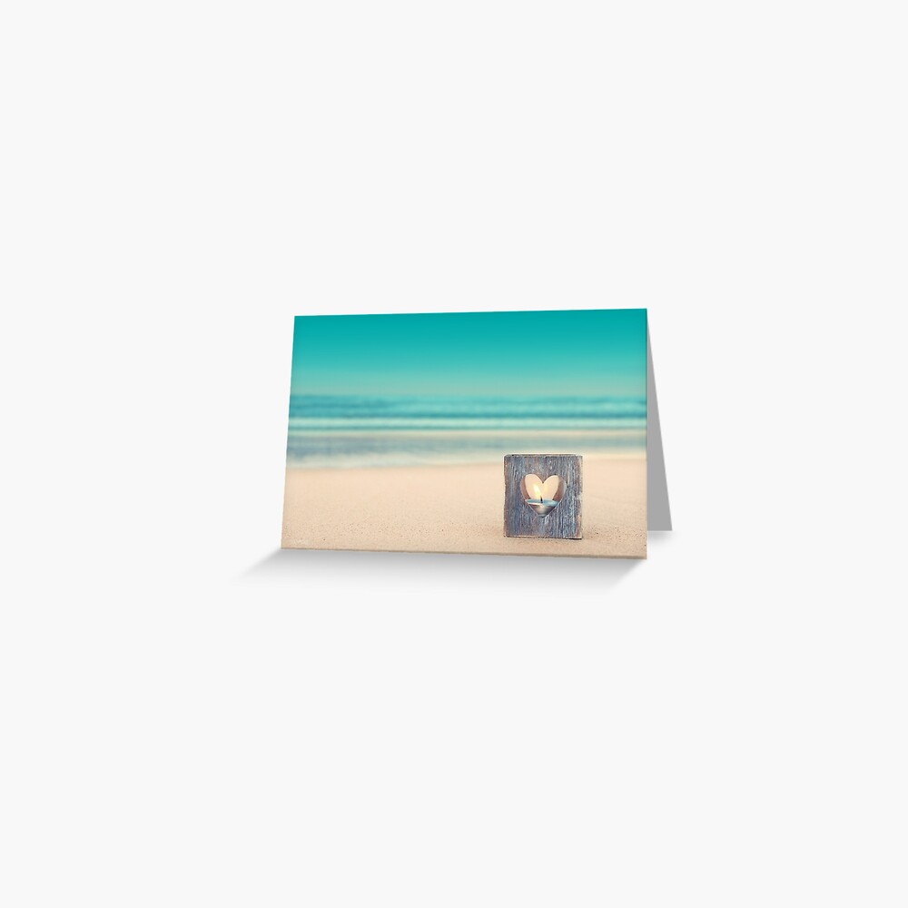 Beach Remembrance Candle Greeting Card