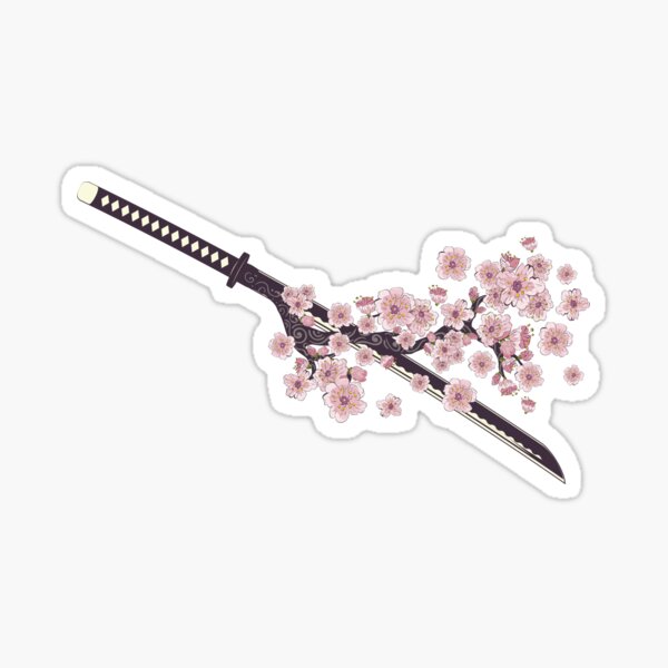 Item preview, Katana with sakura branch designed and sold by AnnArtshock.