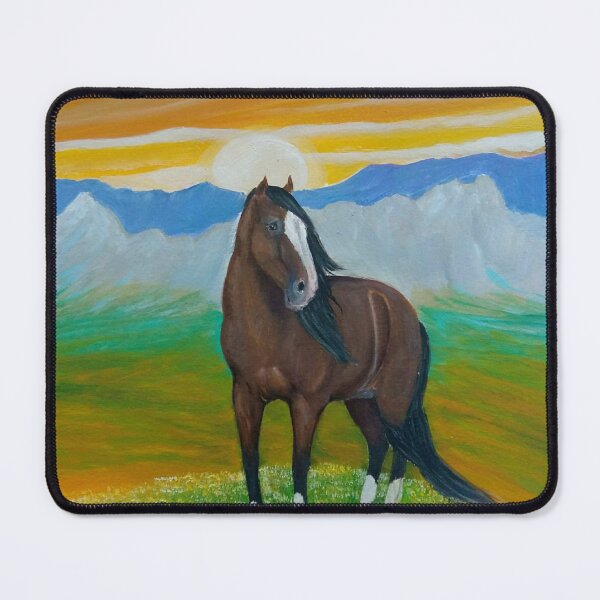 Item preview, Bay horse in the sunset designed and sold by horseaddicted.