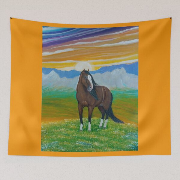 Item preview, Bay horse in the sunset designed and sold by horseaddicted.