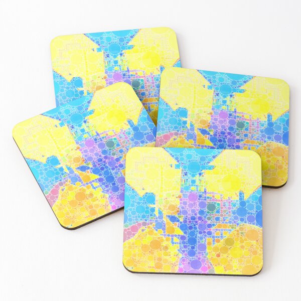 Item preview, Turquoise and yellow cubist deconstructed design abstract painting - Wear you holiday on your shirt  designed and sold by SpArtk.