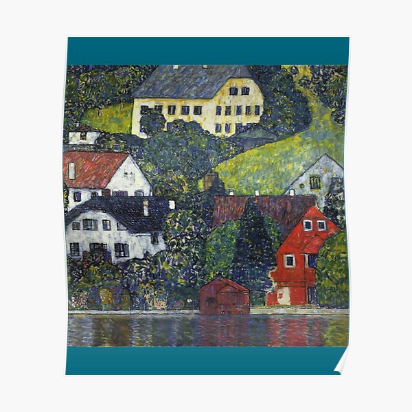 Gustav Klimt Houses At Unterach On The Attersee Poster By Bingojetsales Redbubble