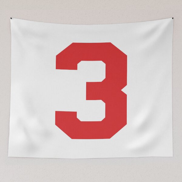 Item preview, Number 3, Red three, Sports number 3 designed and sold by TheCultStuff.