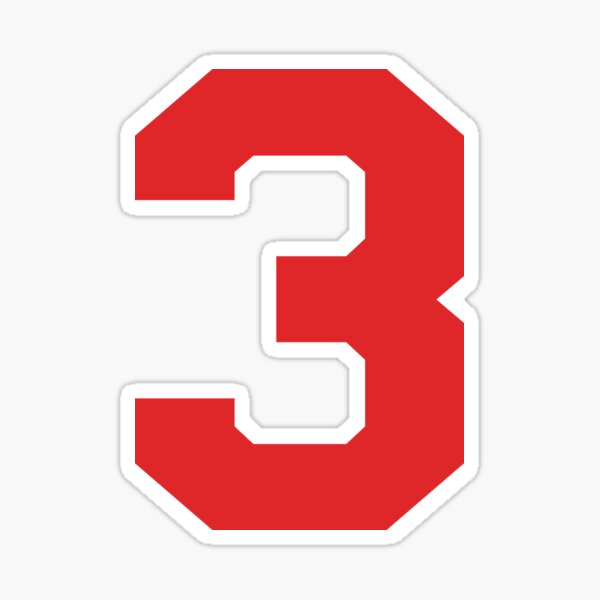 3 - number 3 - jersey number for sportsteam' Sticker