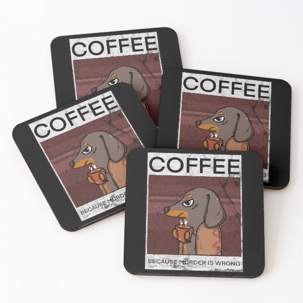 Item preview, Dachshund drinks coffee designed and sold by RobertWarburton.