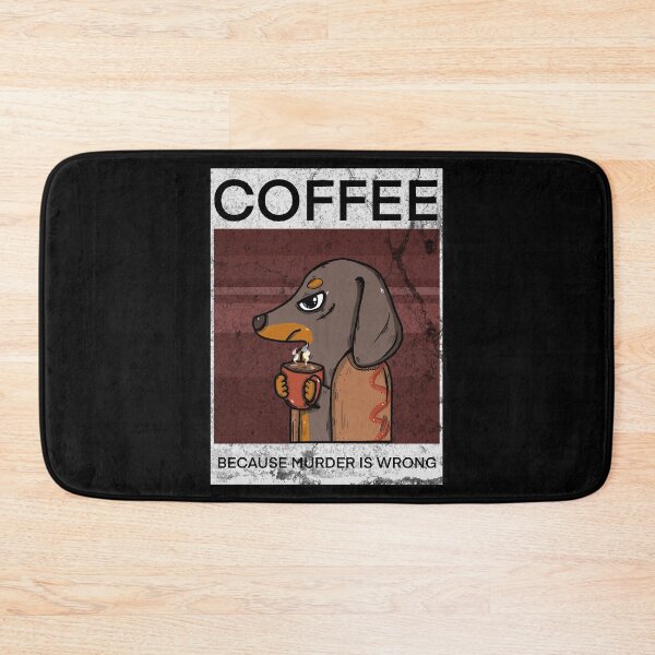 Item preview, Dachshund drinks coffee designed and sold by RobertWarburton.