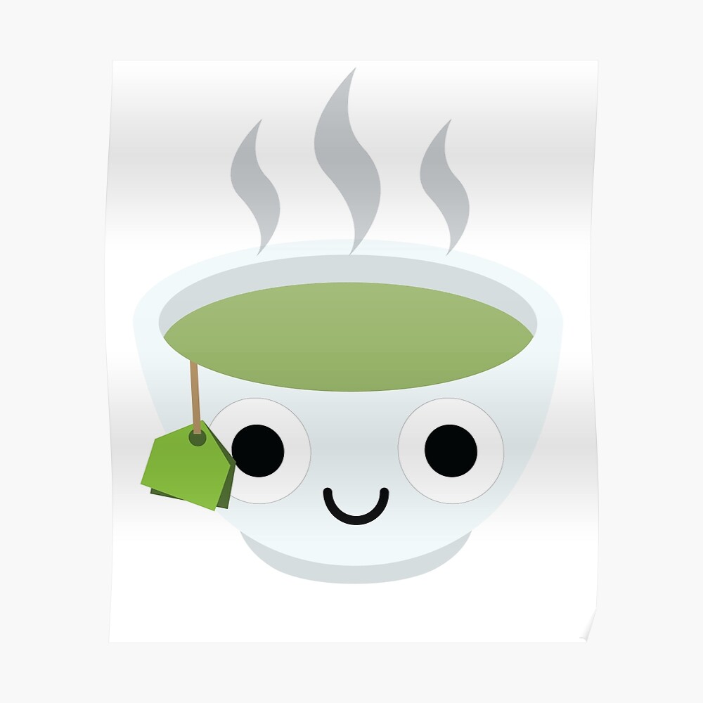 "Green Tea Emoji Shock and Surprise" Poster by teeandmee Redbubble