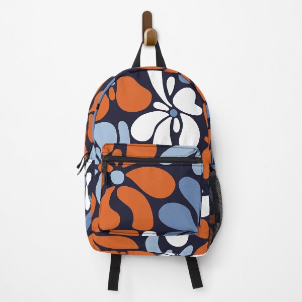 Item preview, Abstract Flowers, Orange, Navy, Blue, White designed and sold by meggydesigns.