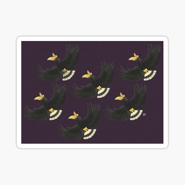 Animals of Malaysia - Rhinoceros Hornbill Sticker