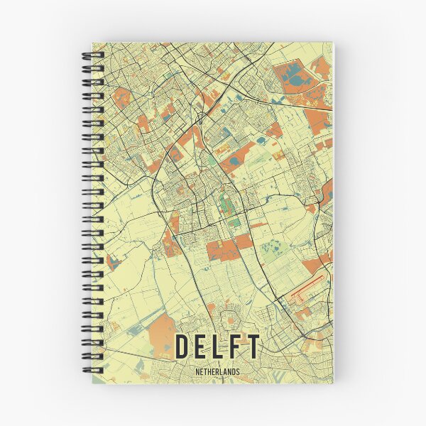 Item preview, Delft map netherlands - map printable gift for art deco designed and sold by PostersProf1.