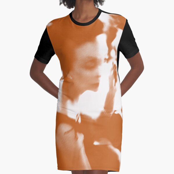New York Orange Graphic T-Shirt Dress