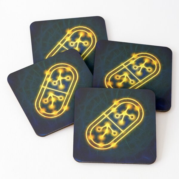 Item preview, Magic golden pill design abstract painting - live a better chemical life designed and sold by SpArtk.
